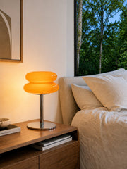 Glasentro Bauhaus Table Lamp Geometric Glass Design Modern Accent for Living Room N12